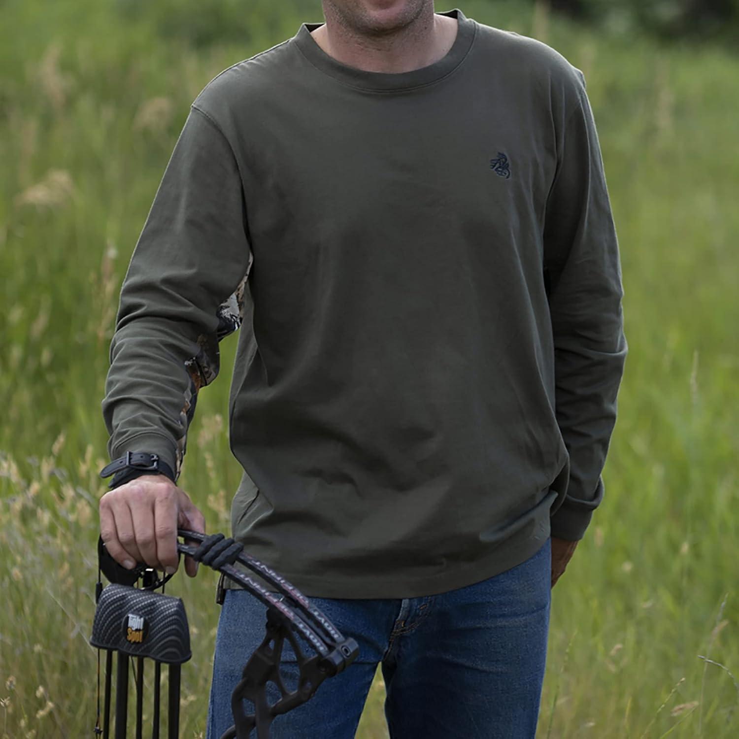 imageLegendary Whitetails Mens Backcountry Long Sleeve Camo Tshirt Casual Crewneck Pullover Regular FitOmbre Blue