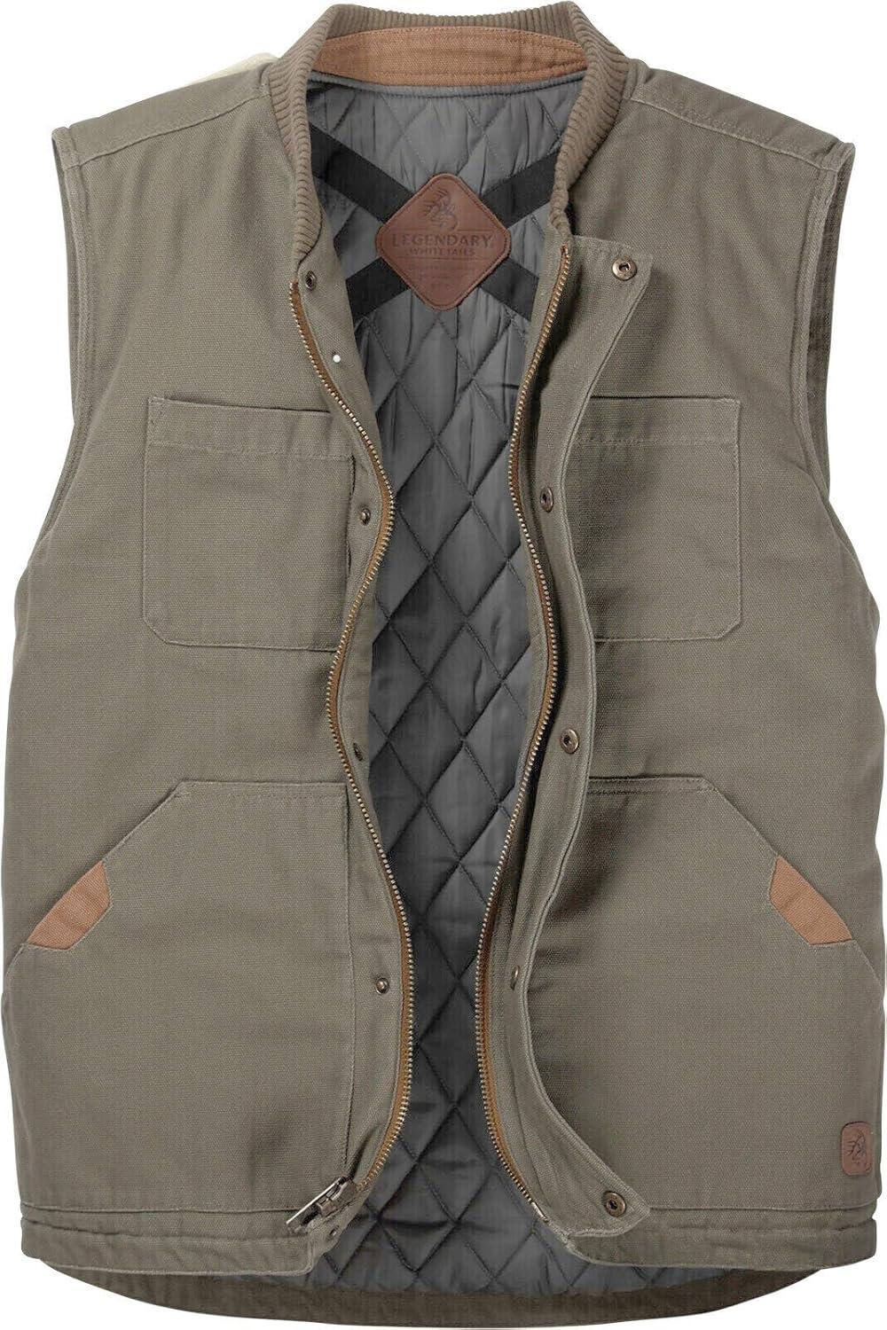 imageLegendary Whitetails Mens Concealed Carry CCW Vest with Two Holsters WaterRepellent Canvas InsulatedArmy
