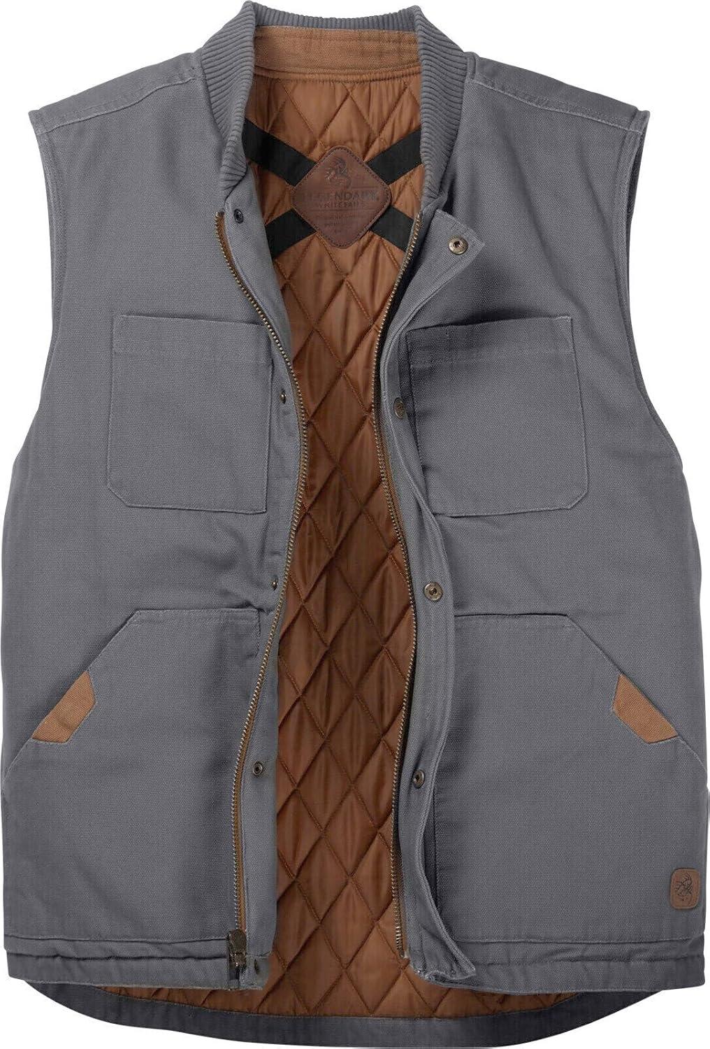imageLegendary Whitetails Mens Concealed Carry CCW Vest with Two Holsters WaterRepellent Canvas InsulatedCharcoal