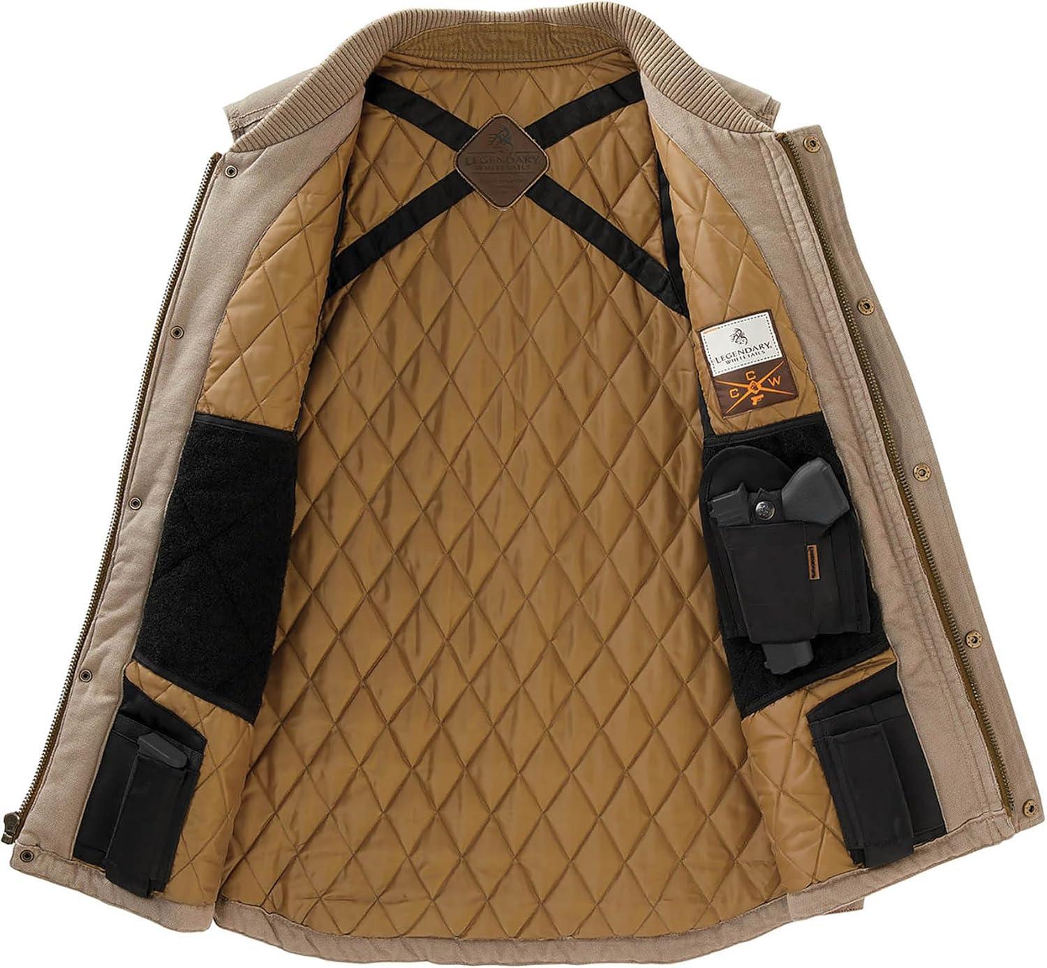 imageLegendary Whitetails Mens Concealed Carry CCW Vest with Two Holsters WaterRepellent Canvas InsulatedTwig