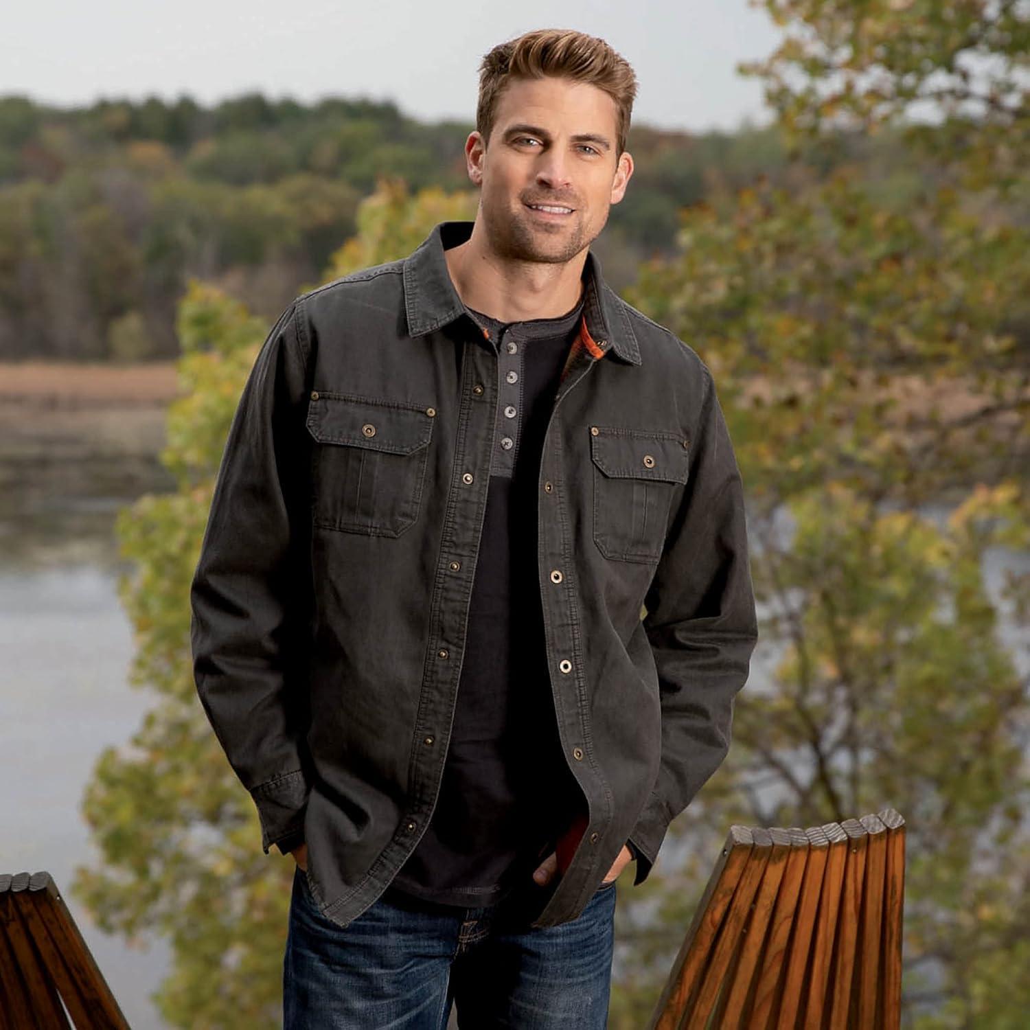 imageLegendary Whitetails Mens Flannel Lined Shirt Jacket Waxed Cotton Water ResistantCopper Rust