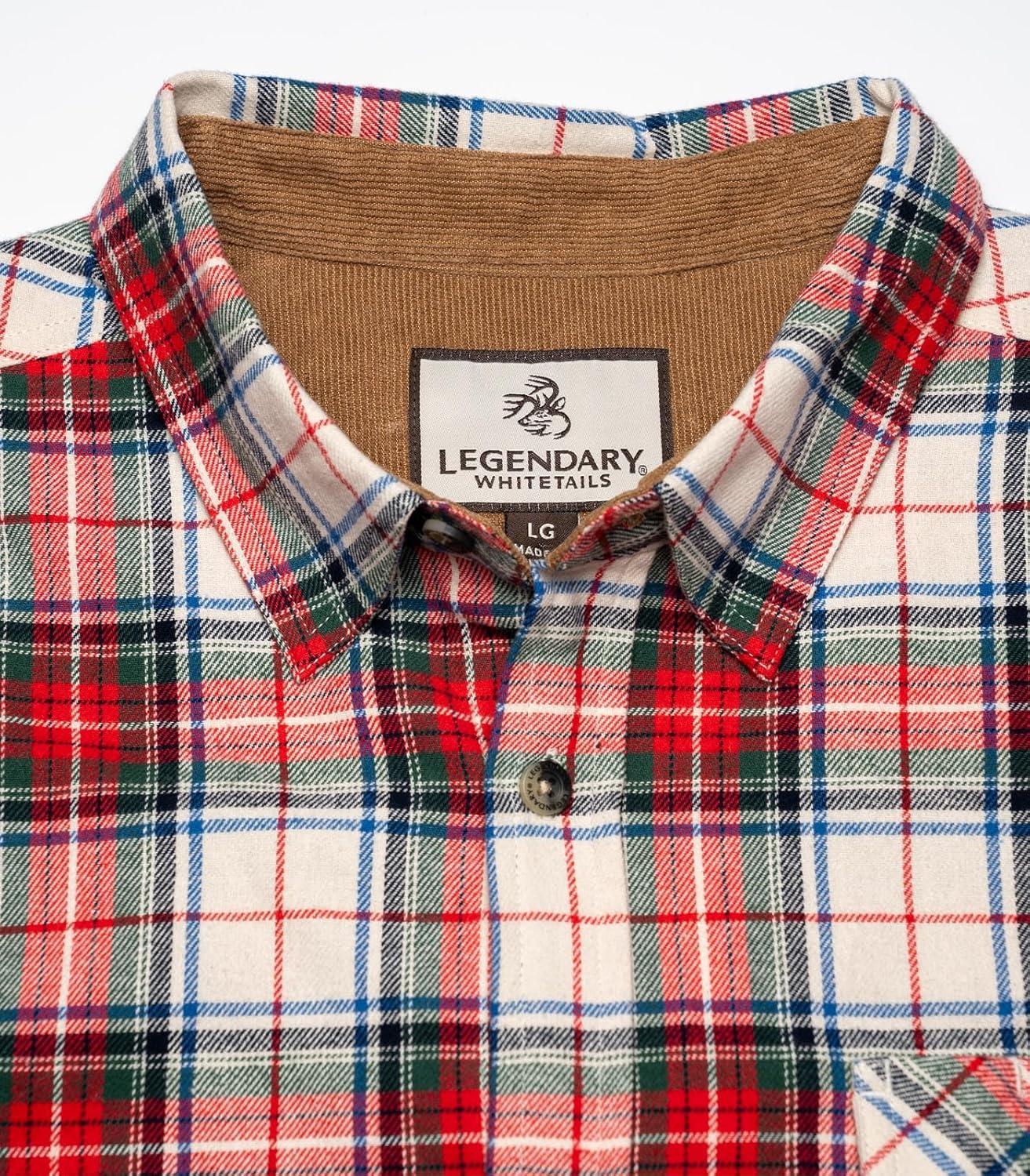 imageLegendary Whitetails Mens Flannel Shirt Long Sleeve Button Down 100 CottonAlpine Celebration Plaid