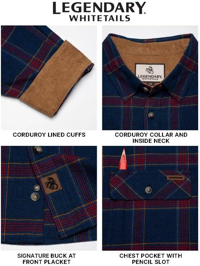 imageLegendary Whitetails Mens Flannel Shirt Long Sleeve Button Down 100 CottonAmerican Treasure Plaid