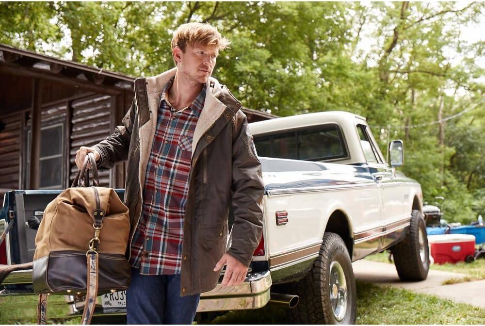 imageLegendary Whitetails Mens Flannel Shirt Long Sleeve Button Down 100 CottonBarnwood Slate Plaid