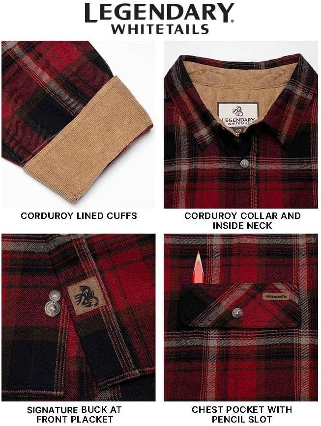 imageLegendary Whitetails Mens Flannel Shirt Long Sleeve Button Down 100 CottonBuck Forest Plaid