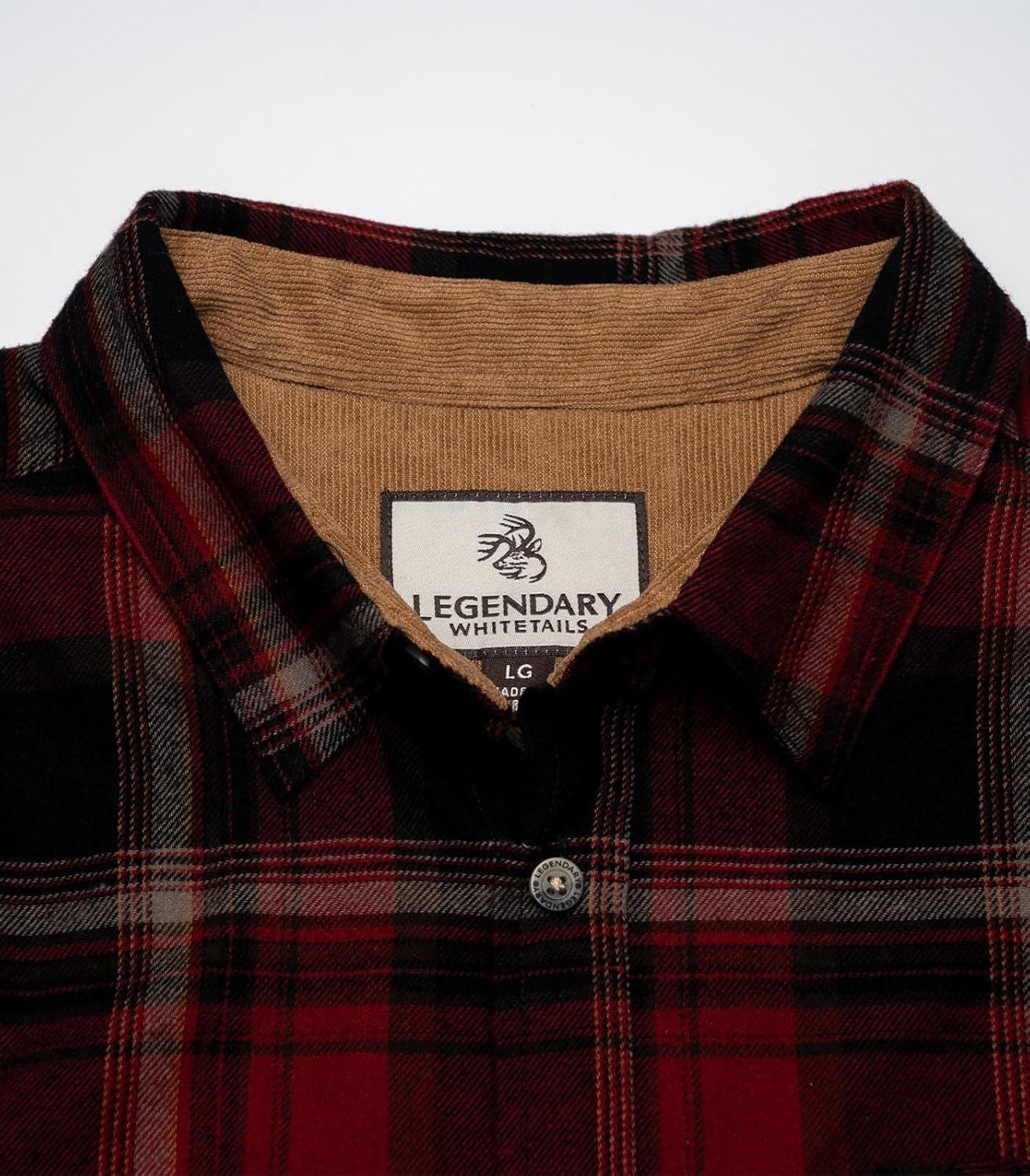 imageLegendary Whitetails Mens Flannel Shirt Long Sleeve Button Down 100 CottonBuck Forest Plaid