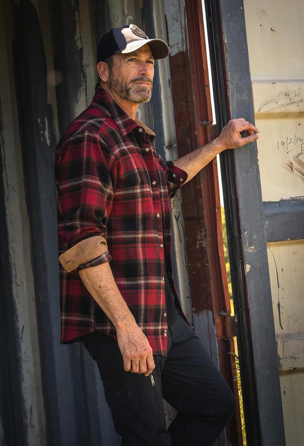 imageLegendary Whitetails Mens Flannel Shirt Long Sleeve Button Down 100 CottonBuck Forest Plaid