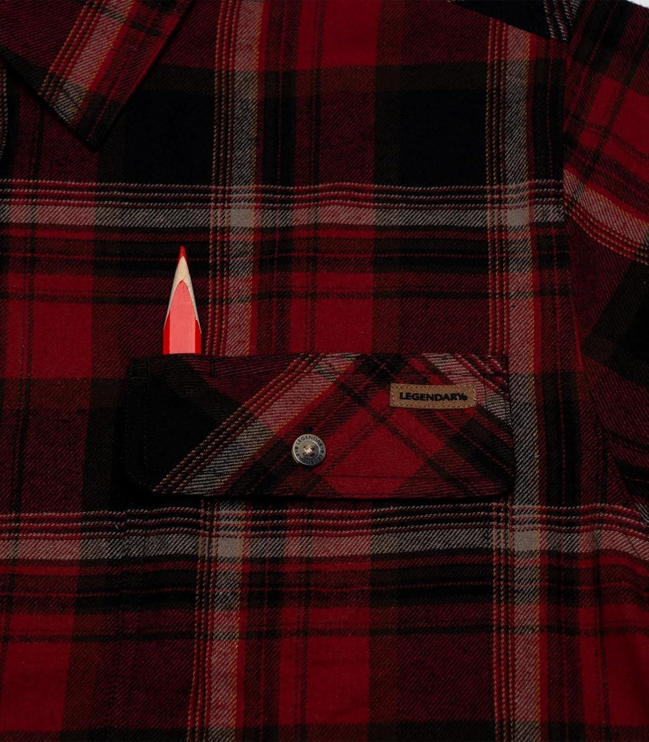 imageLegendary Whitetails Mens Flannel Shirt Long Sleeve Button Down 100 CottonBuck Forest Plaid