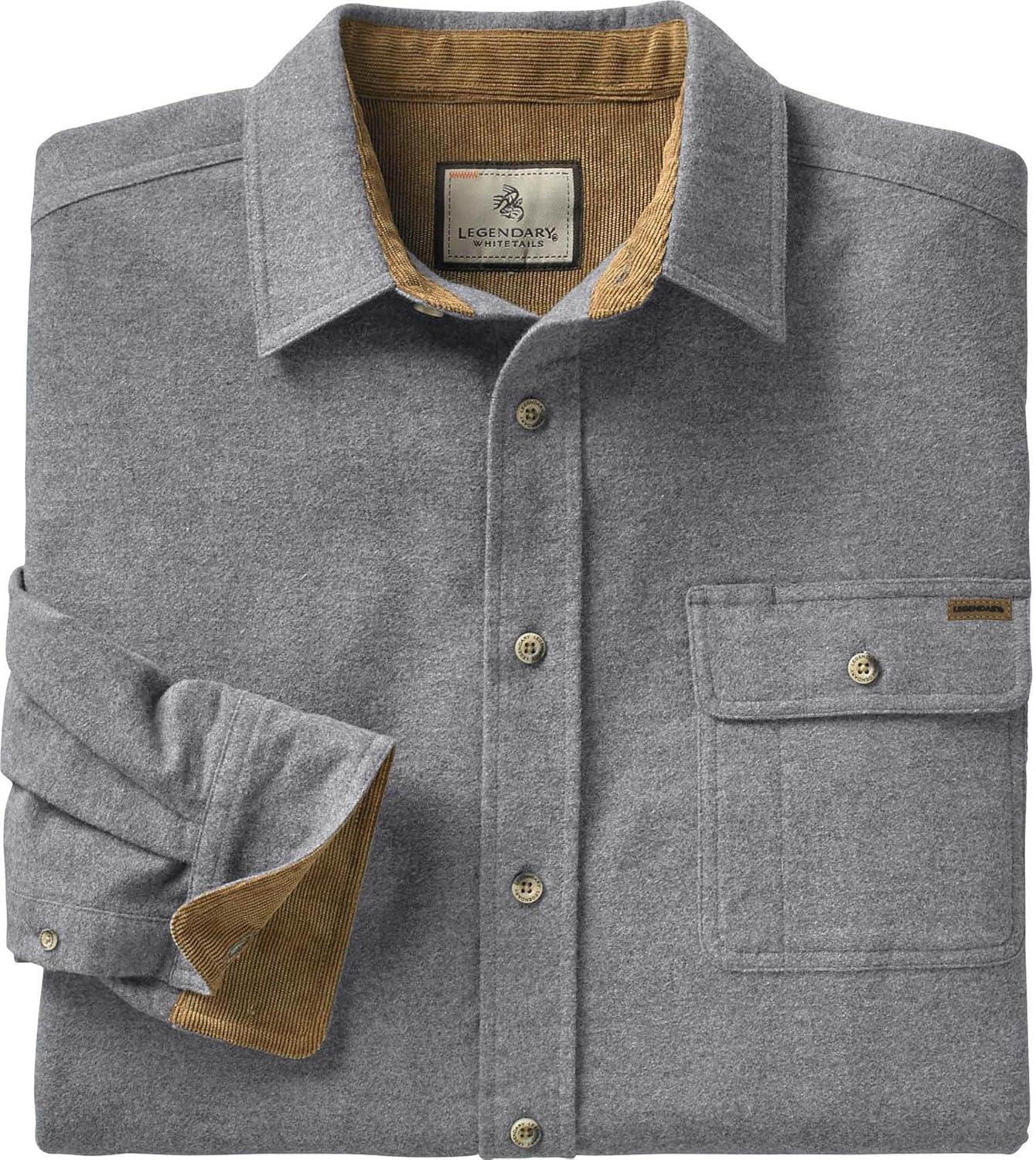imageLegendary Whitetails Mens Flannel Shirt Long Sleeve Button Down 100 CottonCharcoal Heather