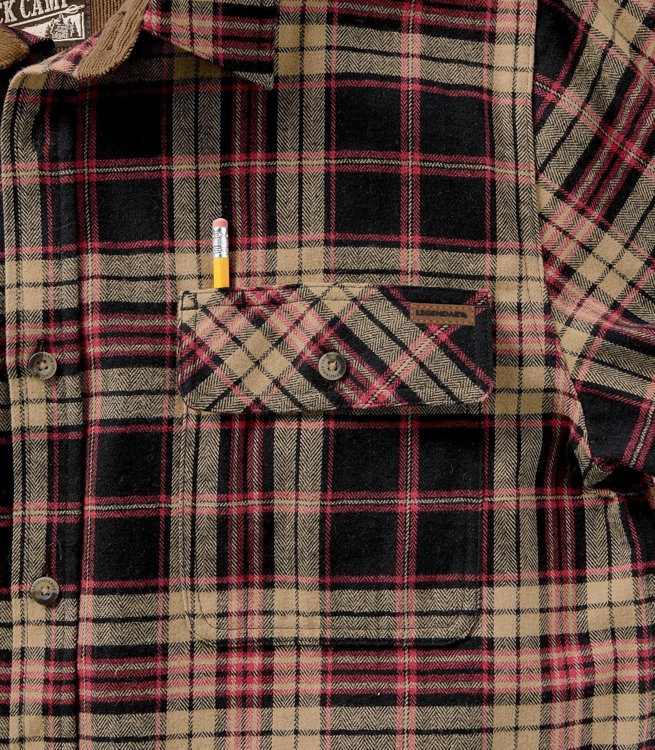 imageLegendary Whitetails Mens Flannel Shirt Long Sleeve Button Down 100 CottonFrontier Plaid