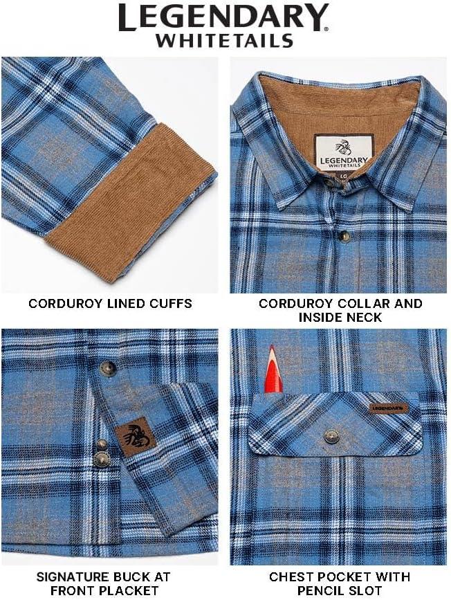 imageLegendary Whitetails Mens Flannel Shirt Long Sleeve Button Down 100 CottonMayberry Plaid