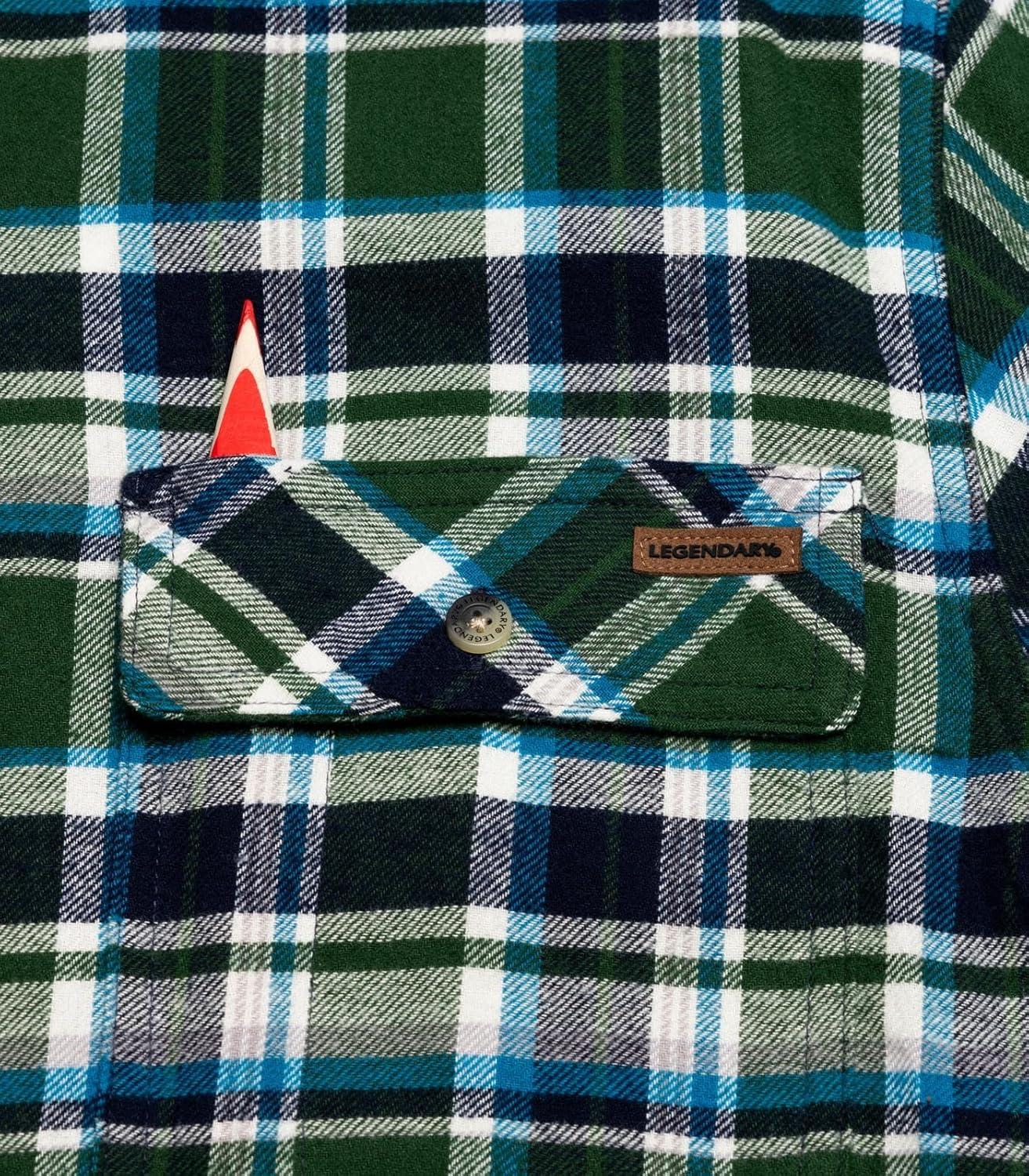 imageLegendary Whitetails Mens Flannel Shirt Long Sleeve Button Down 100 CottonPike Place Plaid