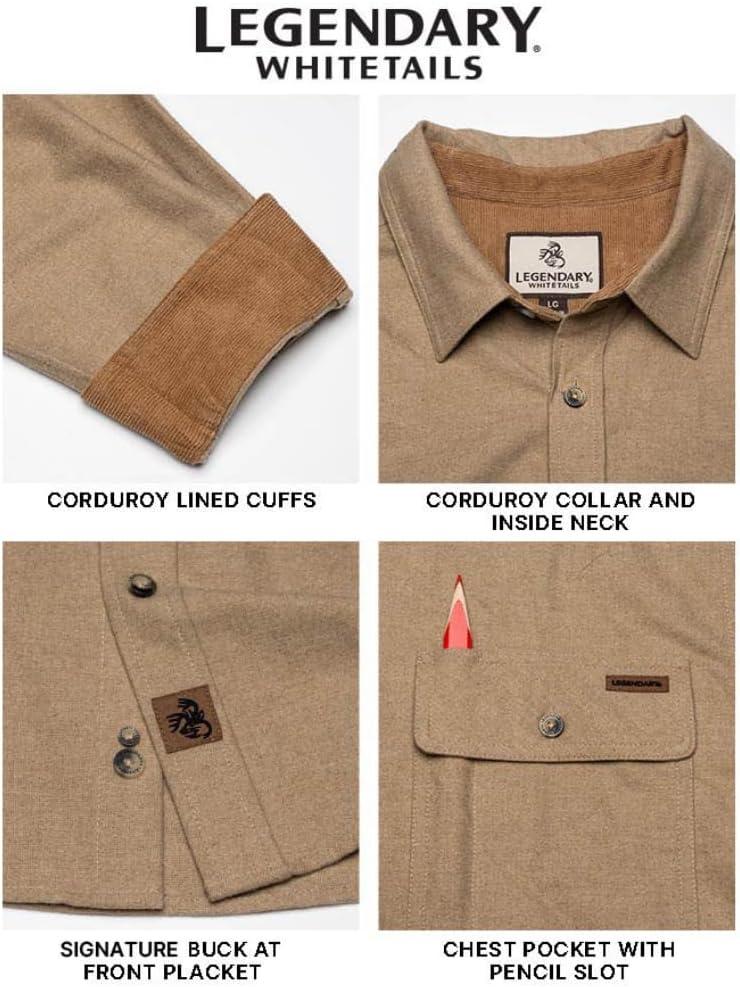 imageLegendary Whitetails Mens Flannel Shirt Long Sleeve Button Down 100 CottonSand Heather