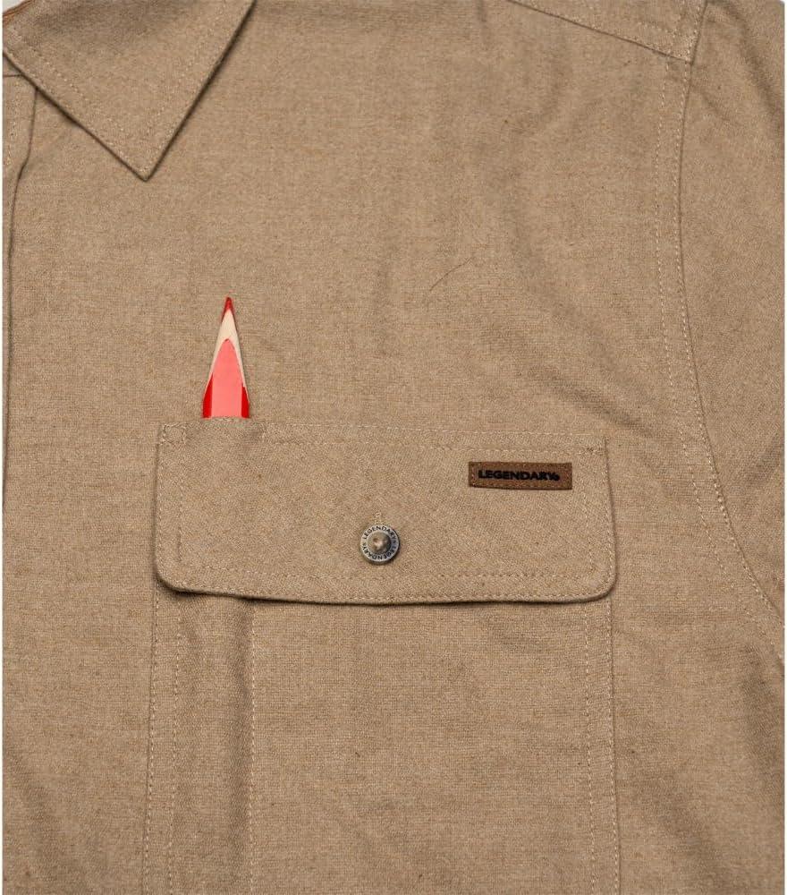 imageLegendary Whitetails Mens Flannel Shirt Long Sleeve Button Down 100 CottonSand Heather