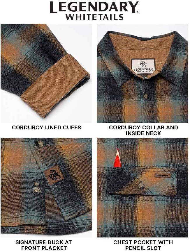 imageLegendary Whitetails Mens Flannel Shirt Long Sleeve Button Down 100 CottonSky Plaid