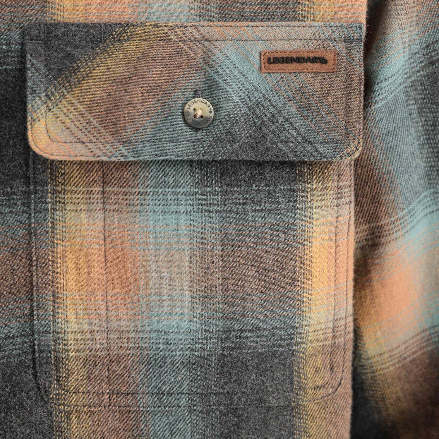 imageLegendary Whitetails Mens Flannel Shirt Long Sleeve Button Down 100 CottonSky Plaid