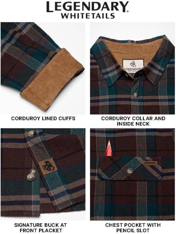 imageLegendary Whitetails Mens Flannel Shirt Long Sleeve Button Down 100 CottonSmoky Mountain Plaid