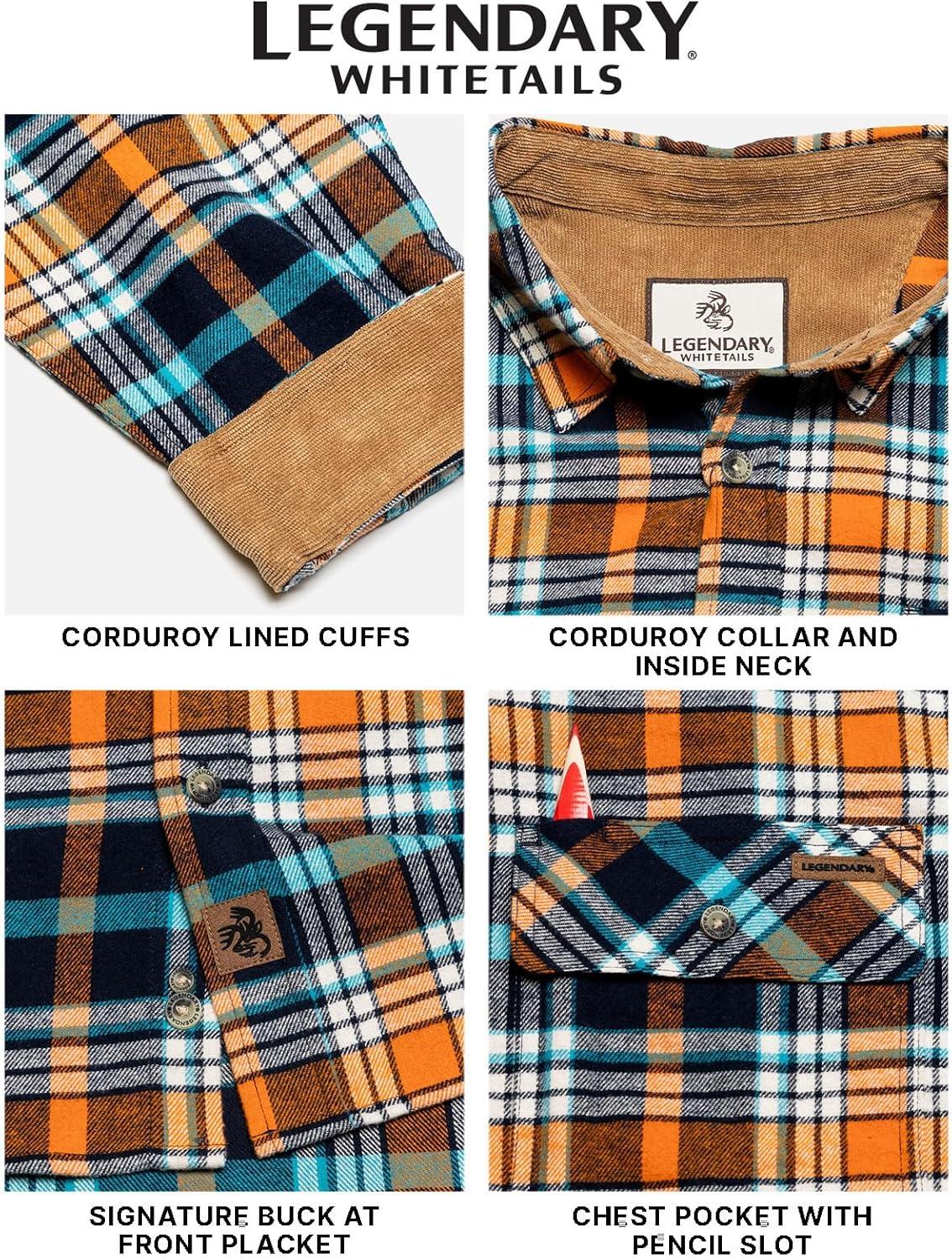 imageLegendary Whitetails Mens Flannel Shirt Long Sleeve Button Down 100 CottonSunrise Hunt