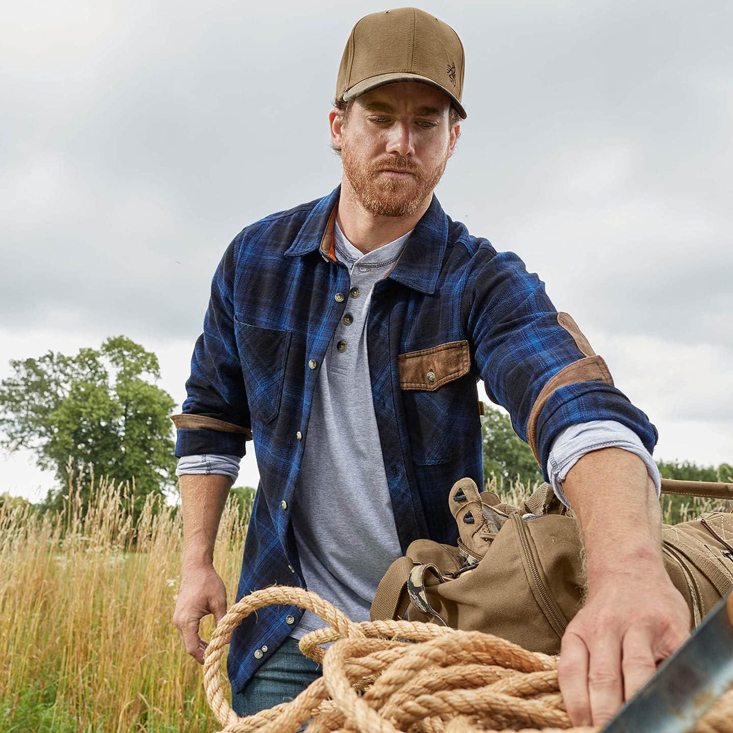 imageLegendary Whitetails Mens Heavyweight Flannel Shirt Long Sleeve Button Up 100 CottonColonial Plaid