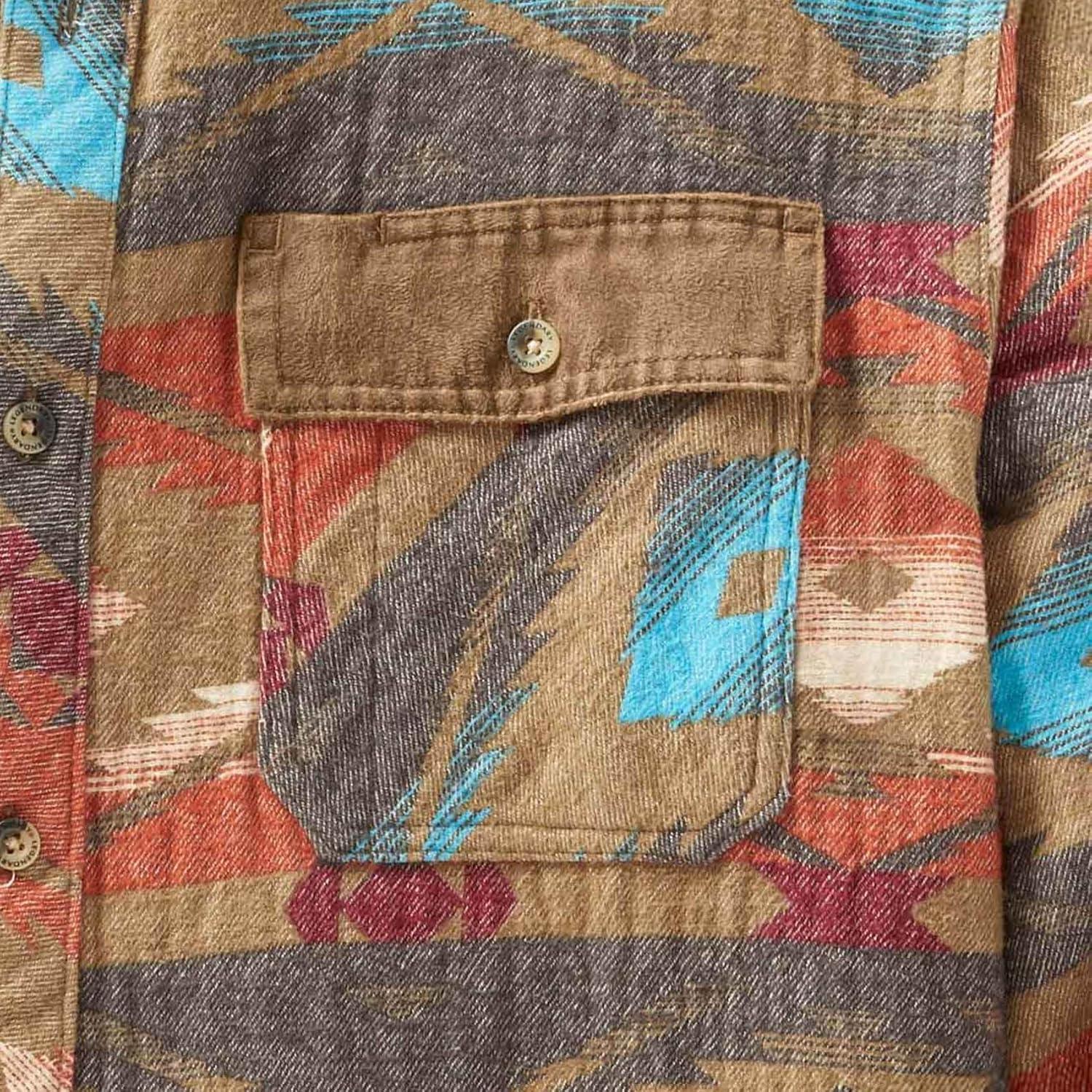 imageLegendary Whitetails Mens Heavyweight Flannel Shirt Long Sleeve Button Up 100 CottonDesert Oasis