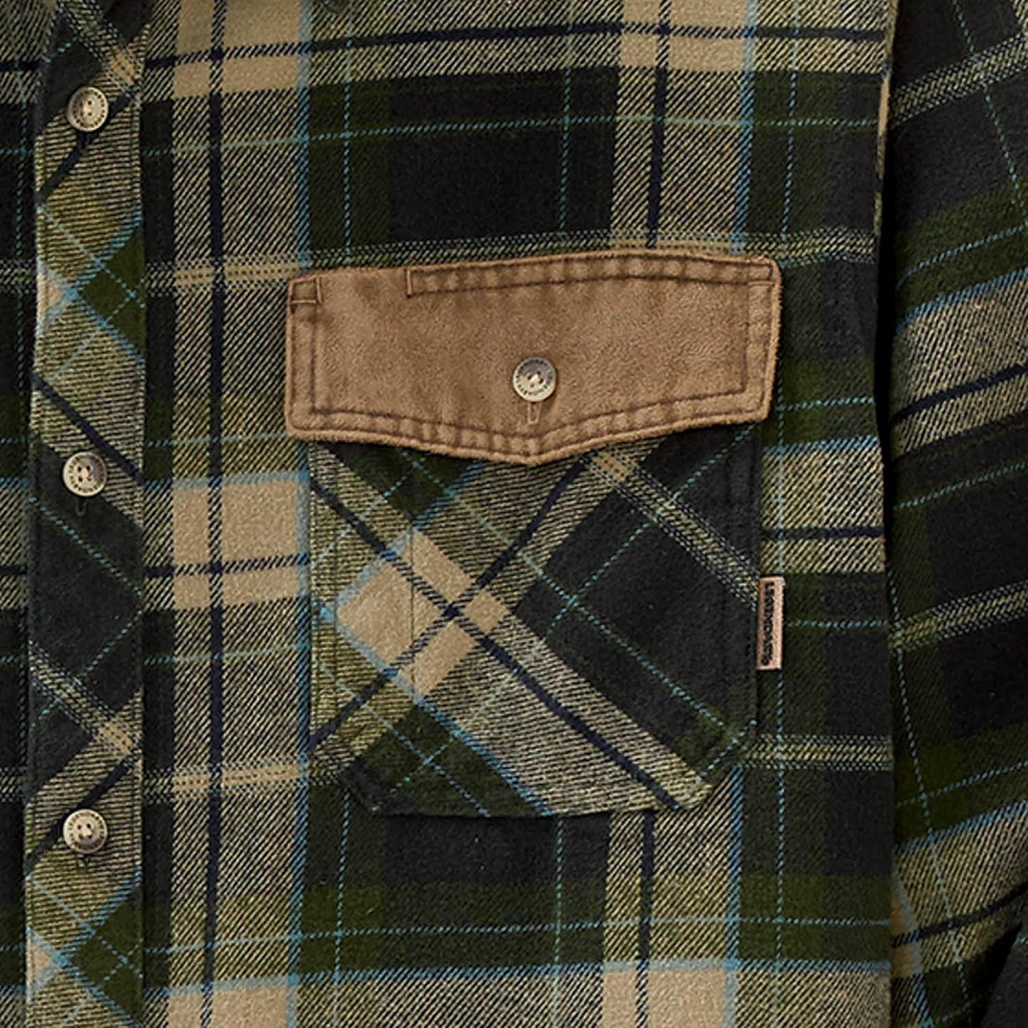 imageLegendary Whitetails Mens Heavyweight Flannel Shirt Long Sleeve Button Up 100 CottonMallard Plaid