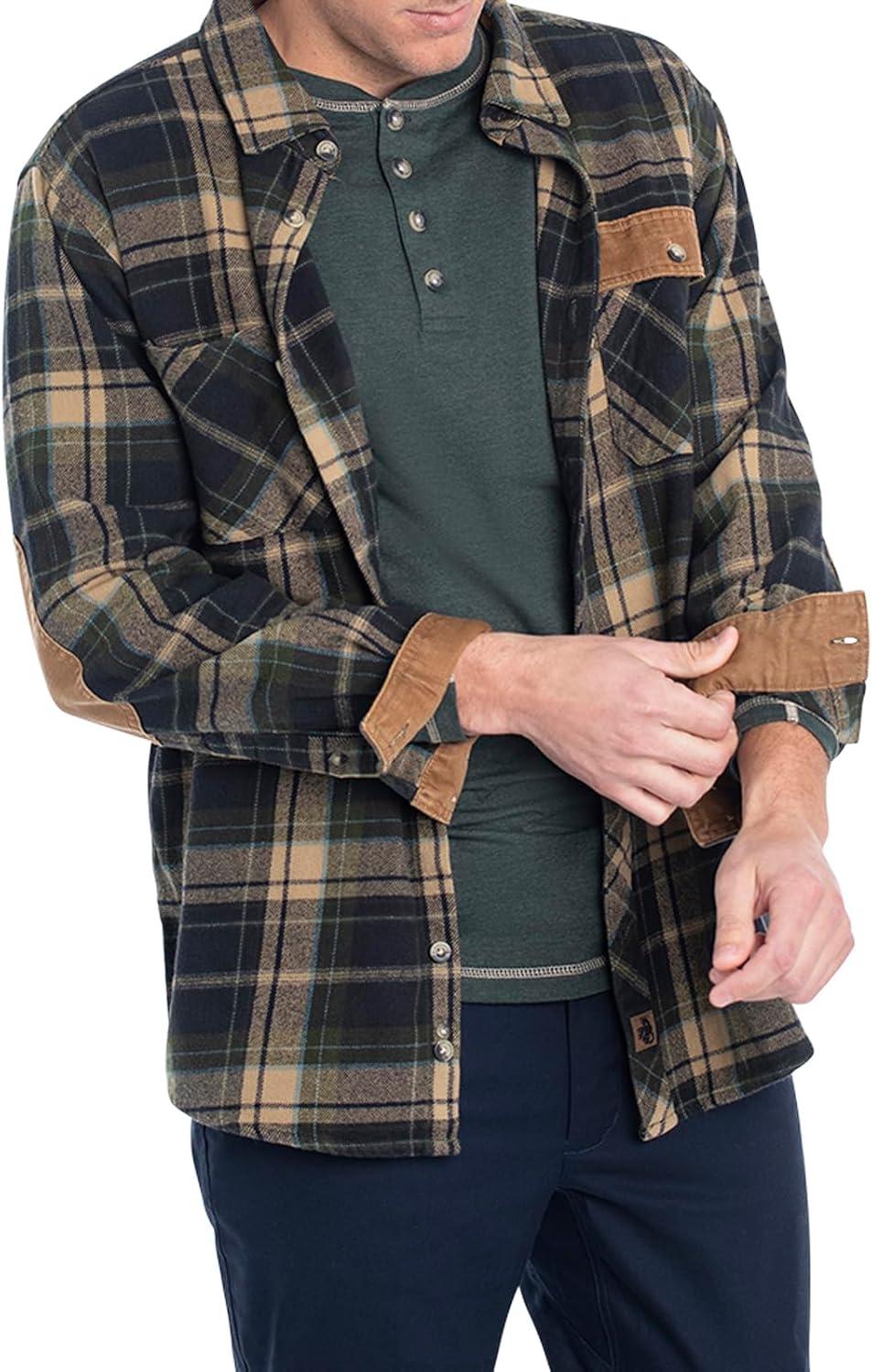 imageLegendary Whitetails Mens Heavyweight Flannel Shirt Long Sleeve Button Up 100 CottonMallard Plaid