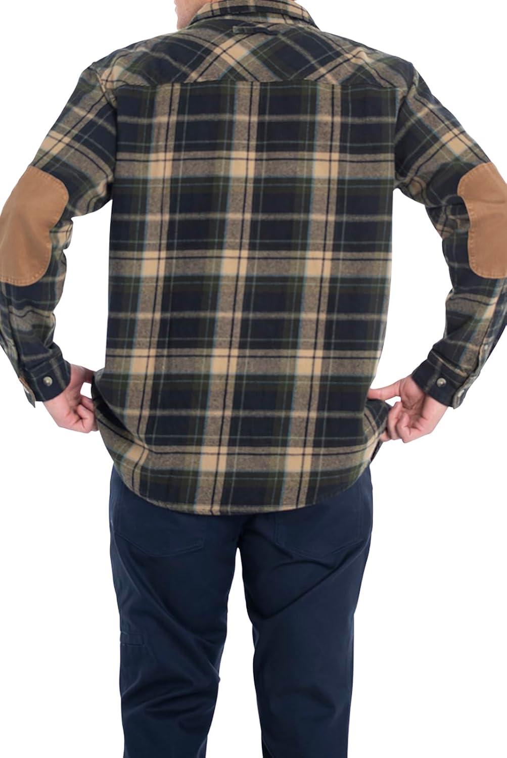 imageLegendary Whitetails Mens Heavyweight Flannel Shirt Long Sleeve Button Up 100 CottonMallard Plaid
