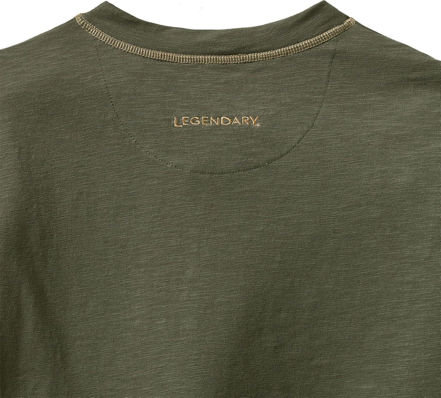 imageLegendary Whitetails Mens Henley Shirt Long Sleeve Button Up Casual Fit CottonPoly BlendArmy