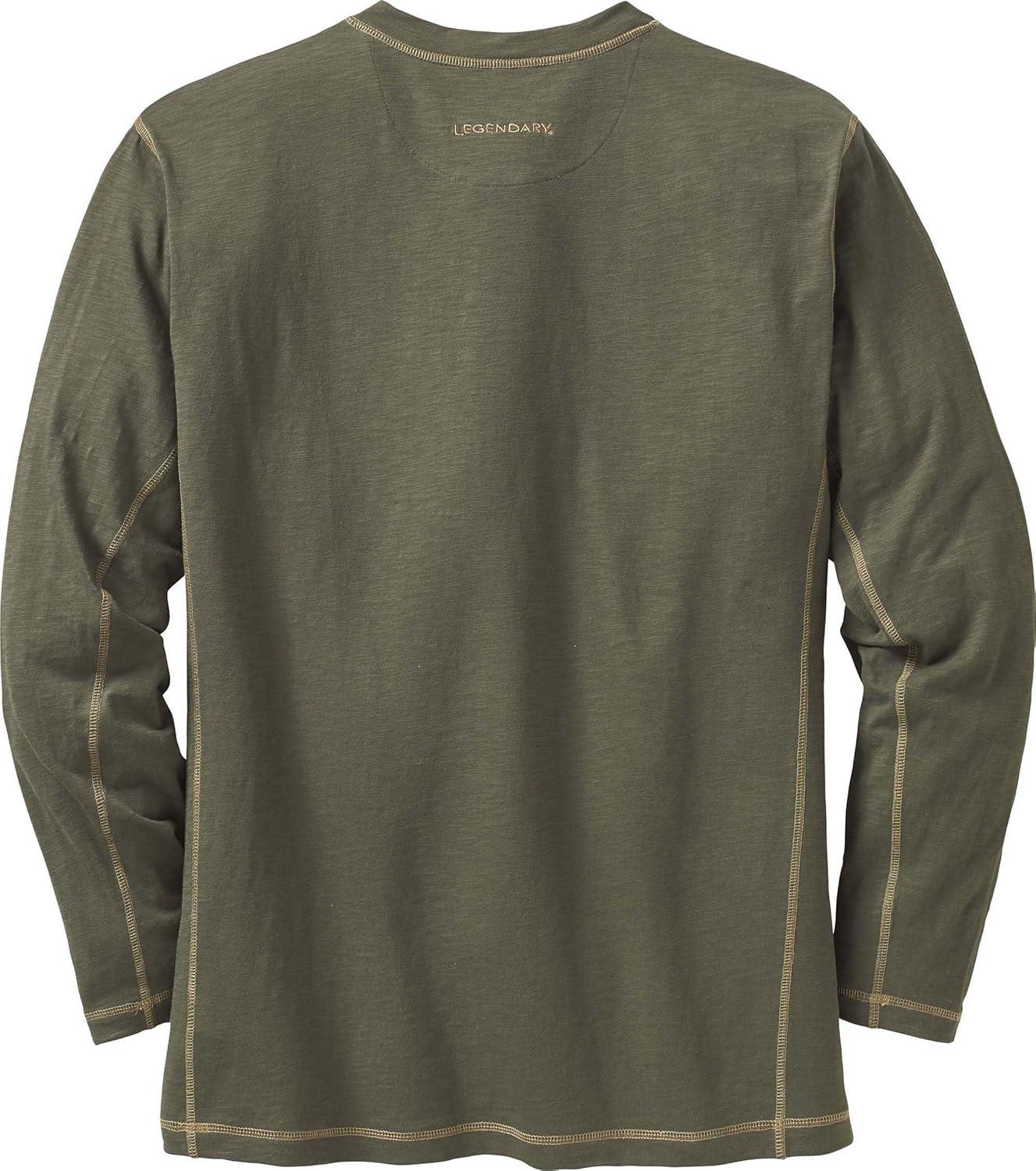 imageLegendary Whitetails Mens Henley Shirt Long Sleeve Button Up Casual Fit CottonPoly BlendArmy