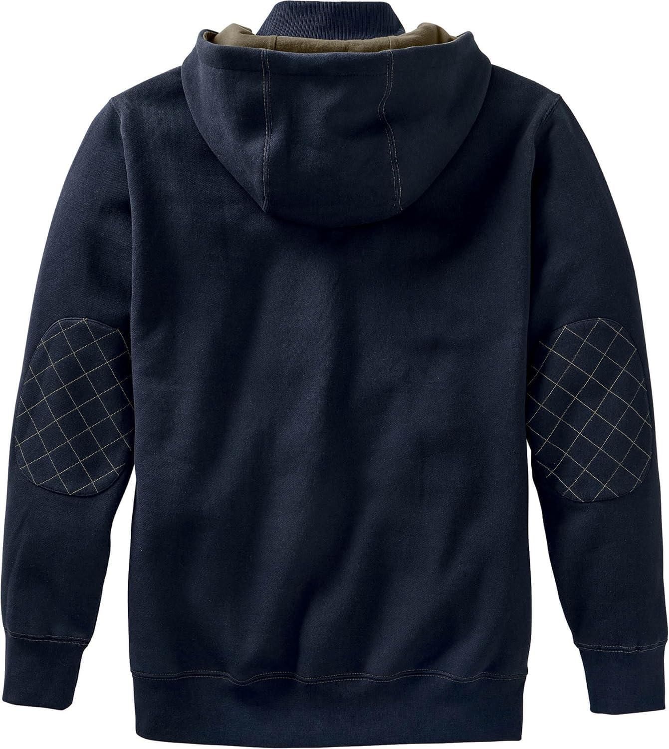 imageLegendary Whitetails Mens Hoodie Quarter Zip Quilted Sweatshirt Double Layered Lined HoodMidnight Navy