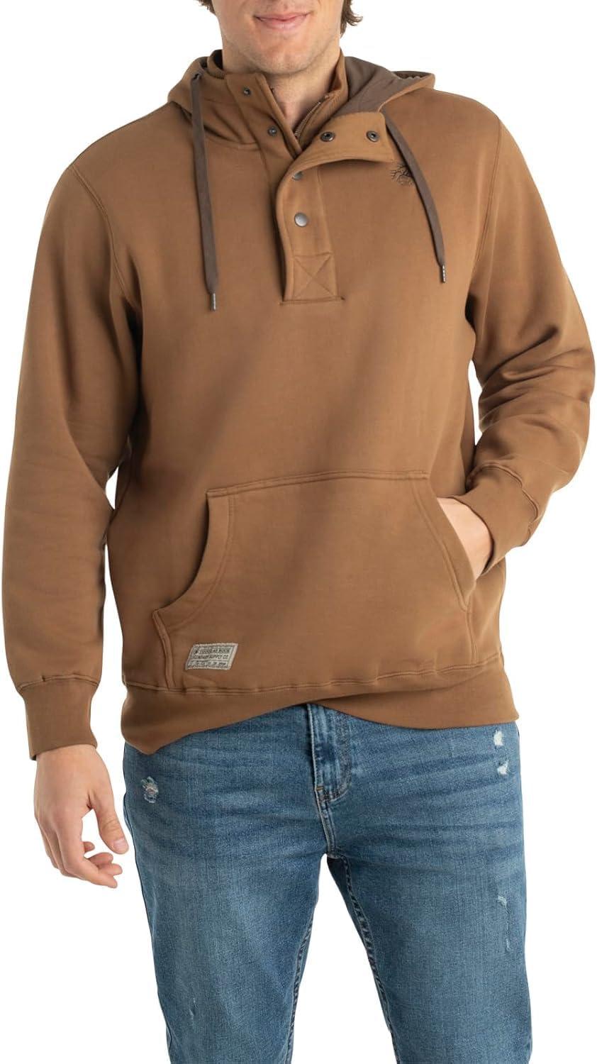 imageLegendary Whitetails Mens Hoodie Quarter Zip Quilted Sweatshirt Double Layered Lined HoodRawhide