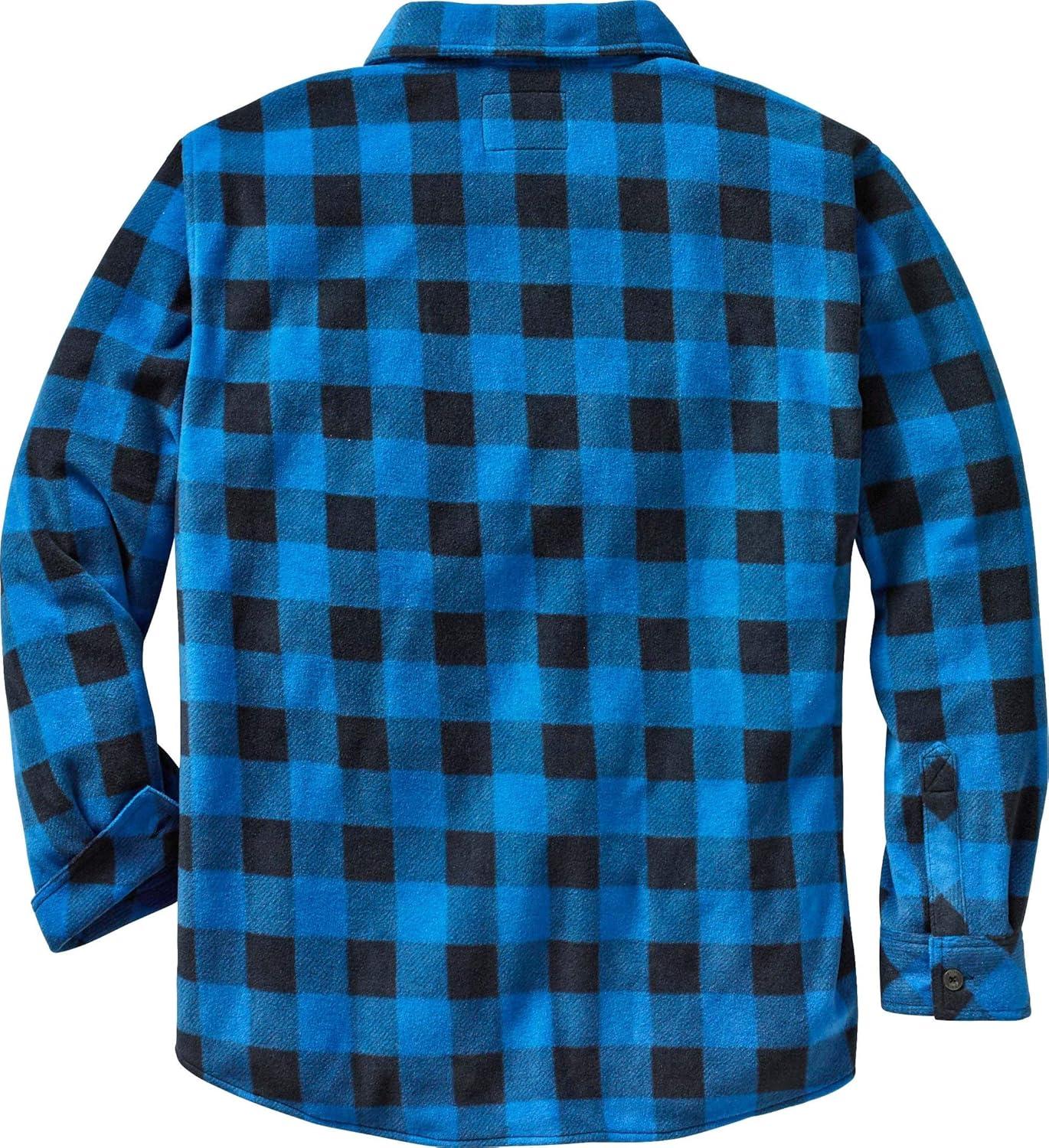 imageLegendary Whitetails Mens Long Sleeve Fleece Button Up Heavyweight ShirtLiberty Buffalo Plaid Blue