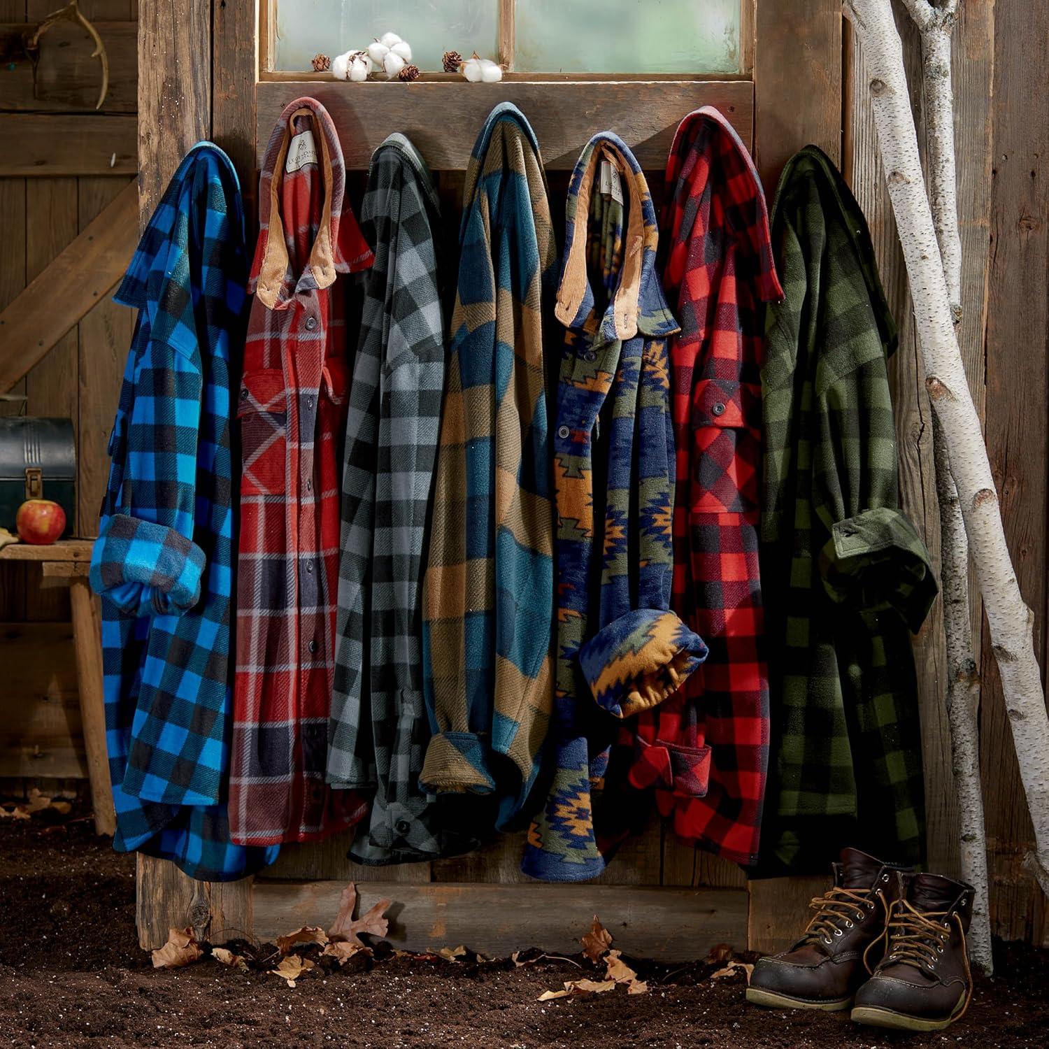 imageLegendary Whitetails Mens Long Sleeve Fleece Button Up Heavyweight ShirtLiberty Buffalo Plaid Blue