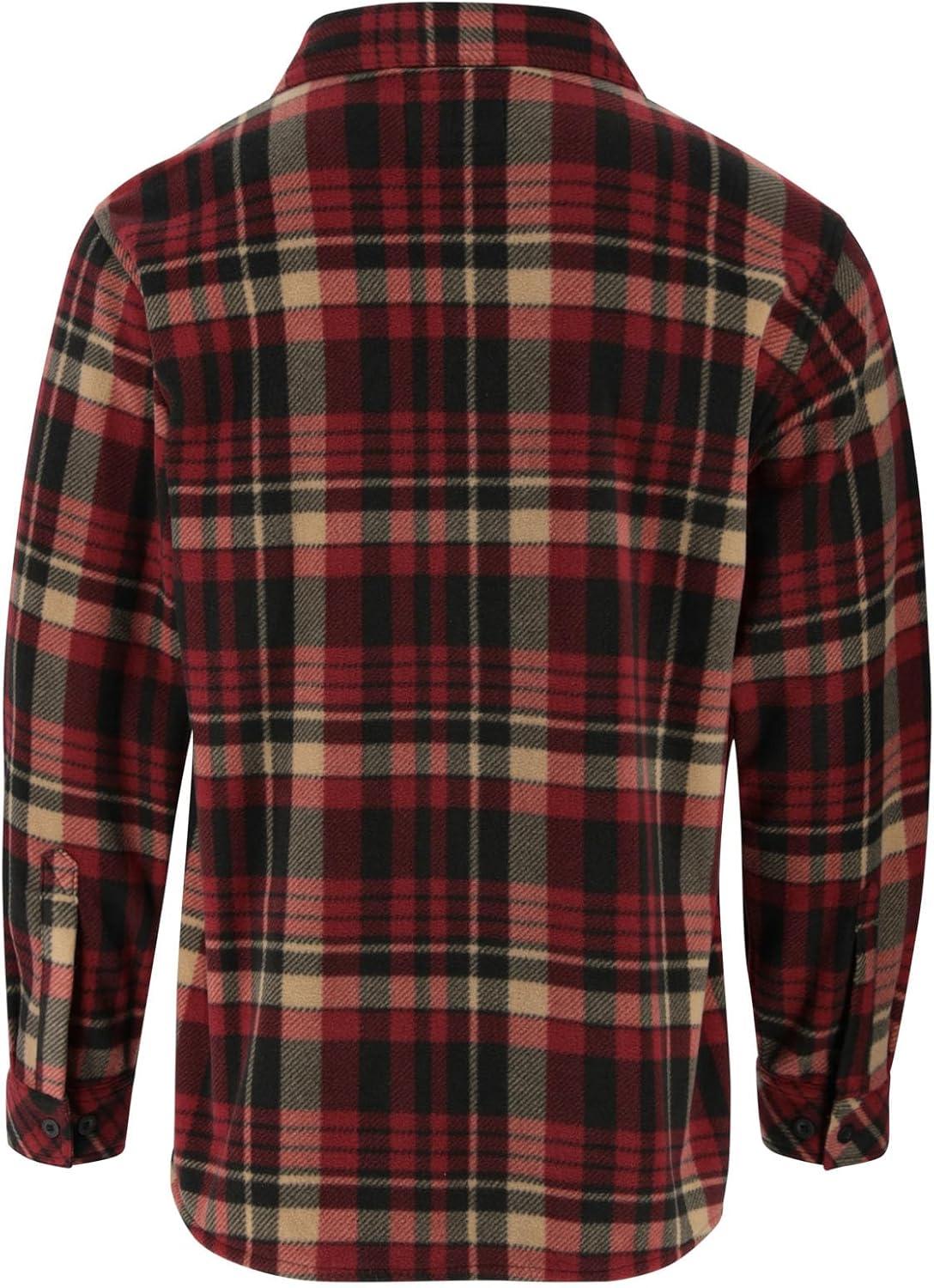 imageLegendary Whitetails Mens Long Sleeve Fleece Button Up Heavyweight ShirtRed Cabin Wood Plaid