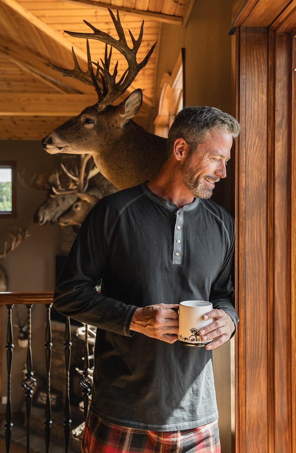 imageLegendary Whitetails Mens Long Sleeve Henley Shirt Button Up Casual Fit 100 CottonBlack