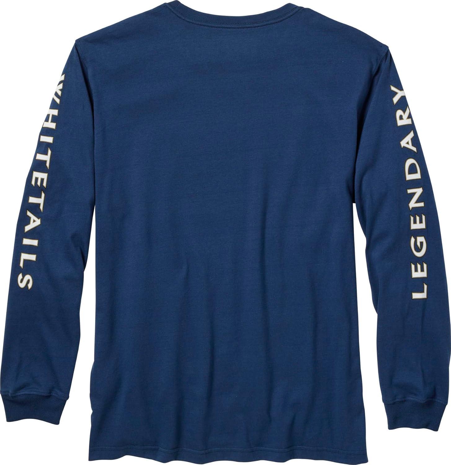 imageLegendary Whitetails Mens Long Sleeve TShirt Graphic Tee Preshrunk 100 Heavyweight CottonCrater Lake Blue