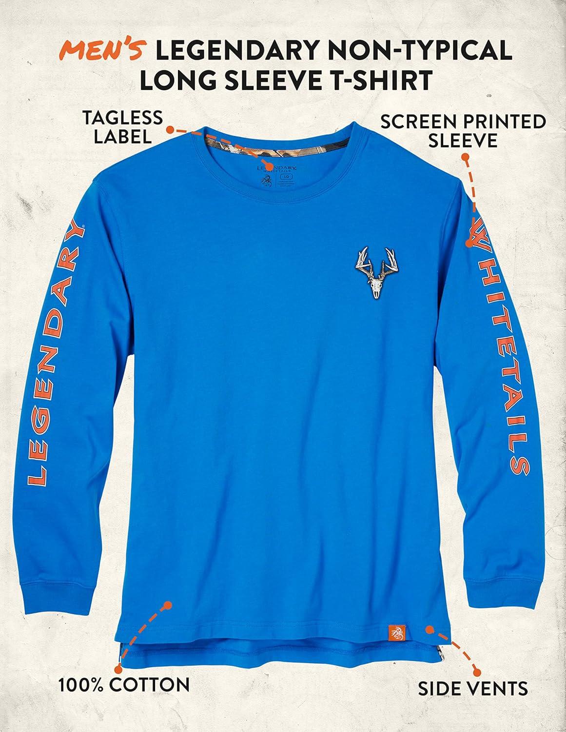 imageLegendary Whitetails Mens Long Sleeve TShirt Graphic Tee Preshrunk 100 Heavyweight CottonLiberty