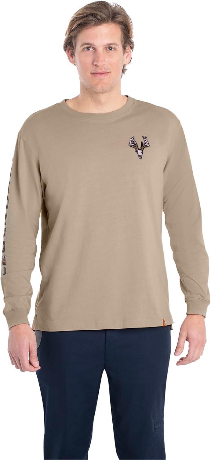 imageLegendary Whitetails Mens Long Sleeve TShirt Graphic Tee Preshrunk 100 Heavyweight CottonTaupe