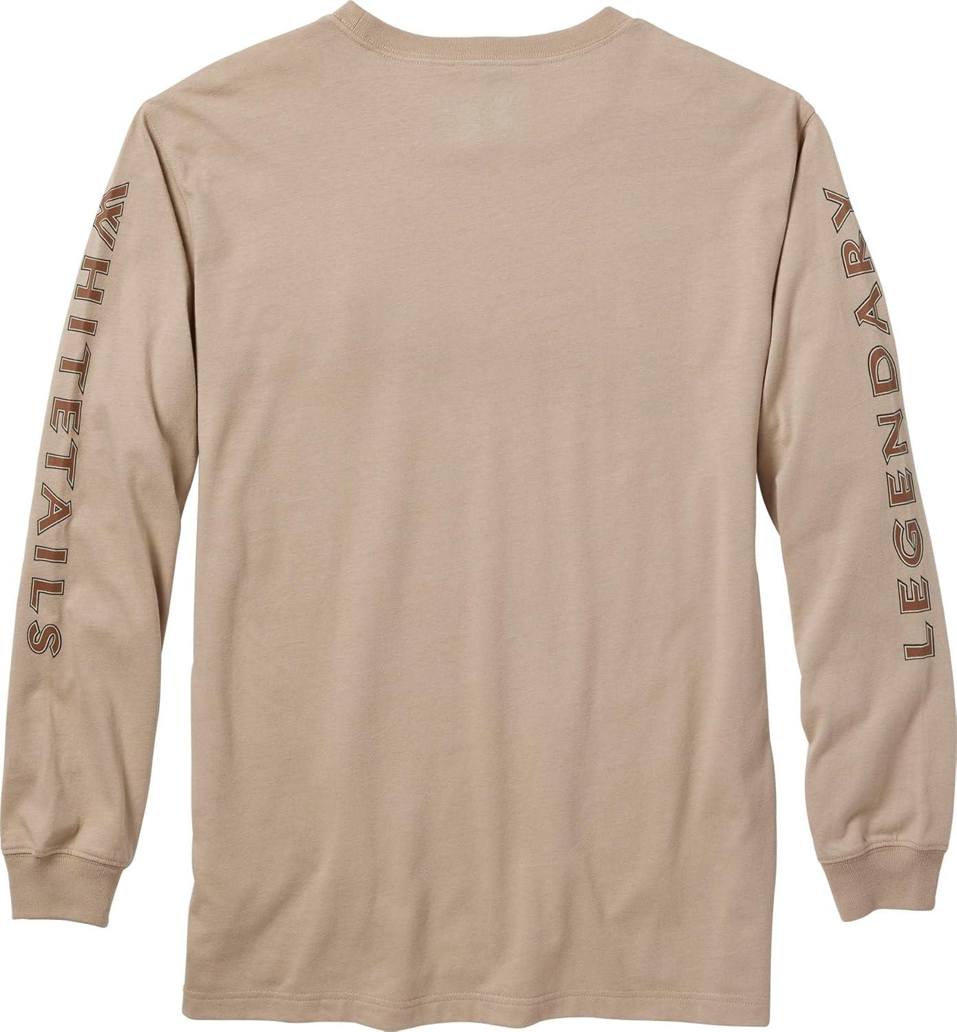 imageLegendary Whitetails Mens Long Sleeve TShirt Graphic Tee Preshrunk 100 Heavyweight CottonTaupe