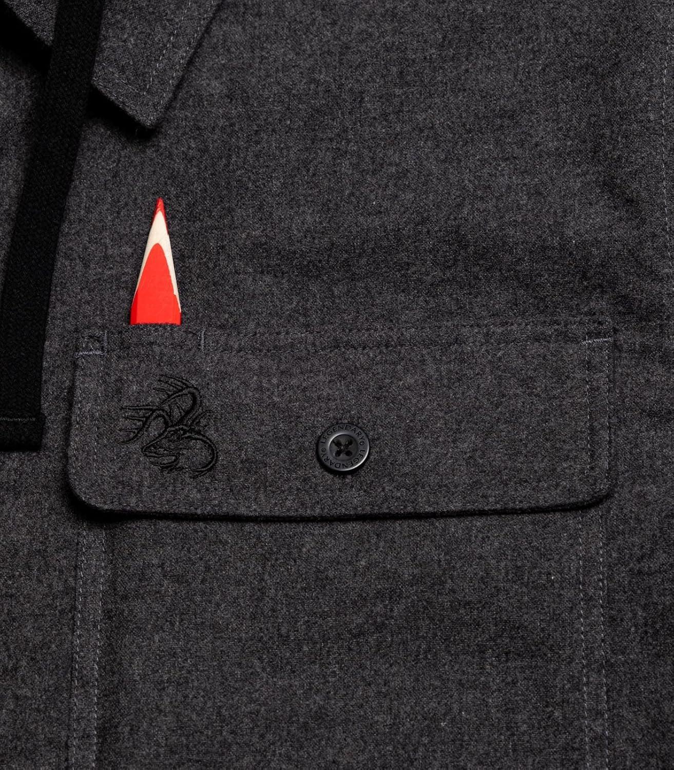 imageLegendary Whitetails Mens Plaid Flannel Shirt Jacket Quilted with Hood Polyfill InsulatedCharcoal Heather