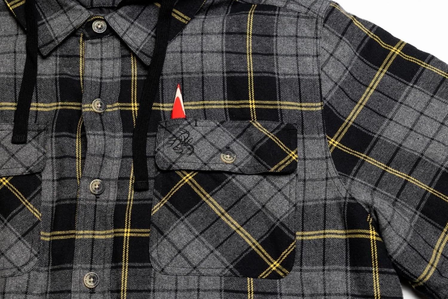 imageLegendary Whitetails Mens Plaid Flannel Shirt Jacket Quilted with Hood Polyfill InsulatedHawkeye Plaid