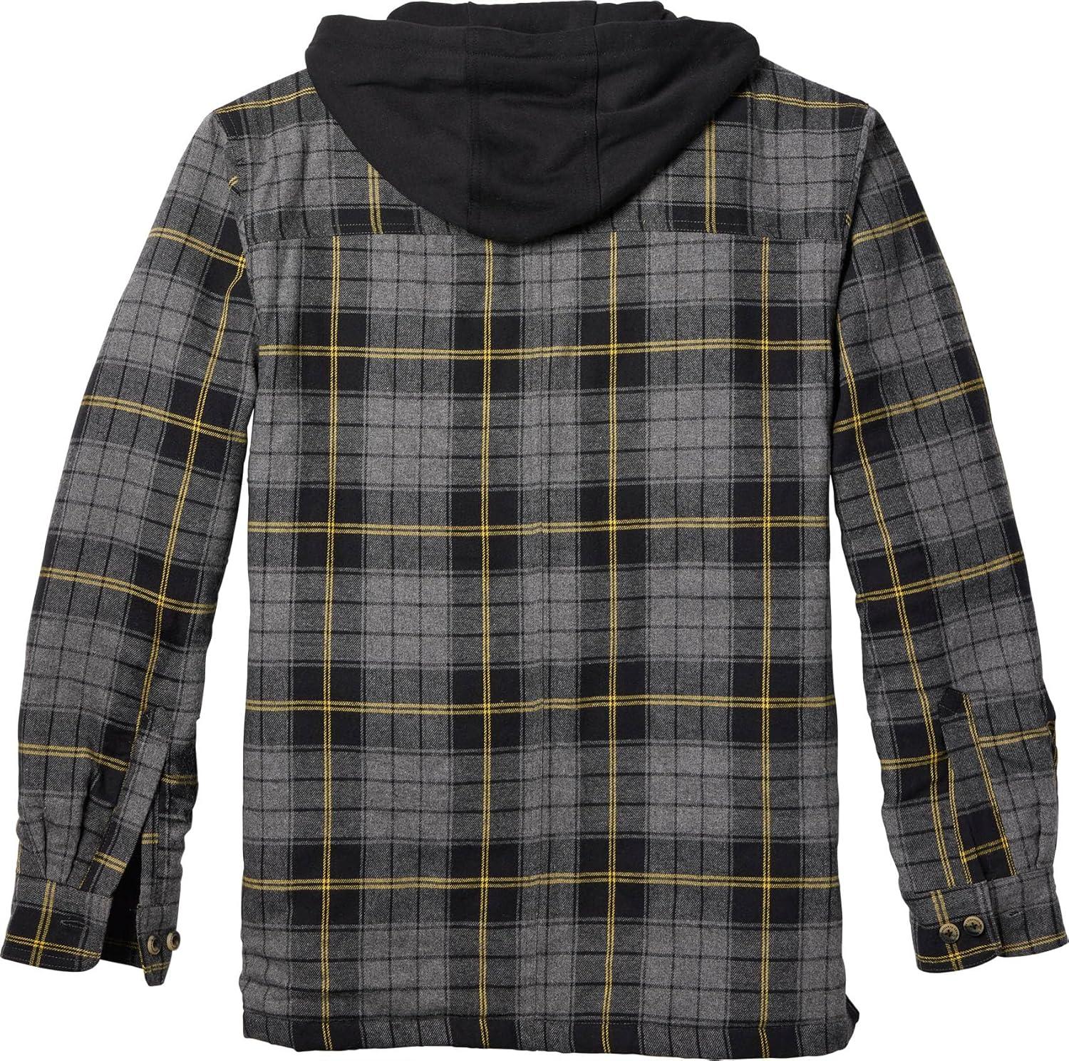 imageLegendary Whitetails Mens Plaid Flannel Shirt Jacket Quilted with Hood Polyfill InsulatedHawkeye Plaid