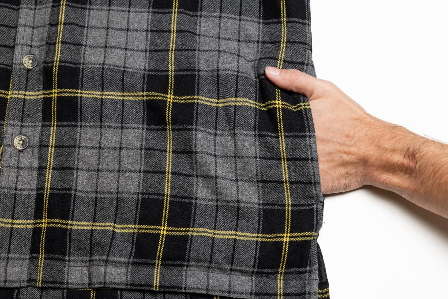 imageLegendary Whitetails Mens Plaid Flannel Shirt Jacket Quilted with Hood Polyfill InsulatedHawkeye Plaid