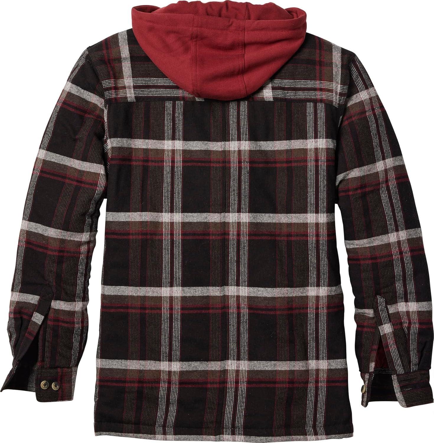 imageLegendary Whitetails Mens Plaid Flannel Shirt Jacket Quilted with Hood Polyfill InsulatedWalker Plaid