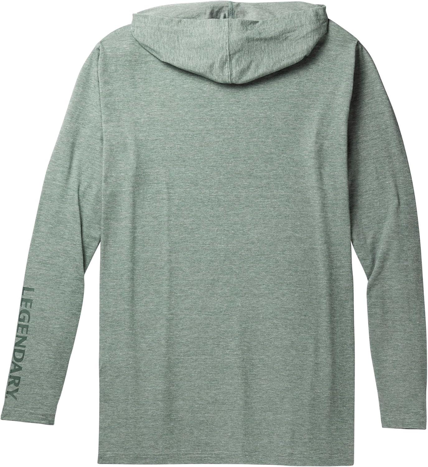 imageLegendary Whitetails Mens Portage Moisture Wicking UPF Sun Protection Hooded Performance Long Sleeve TShirtBlue Spruce Fields