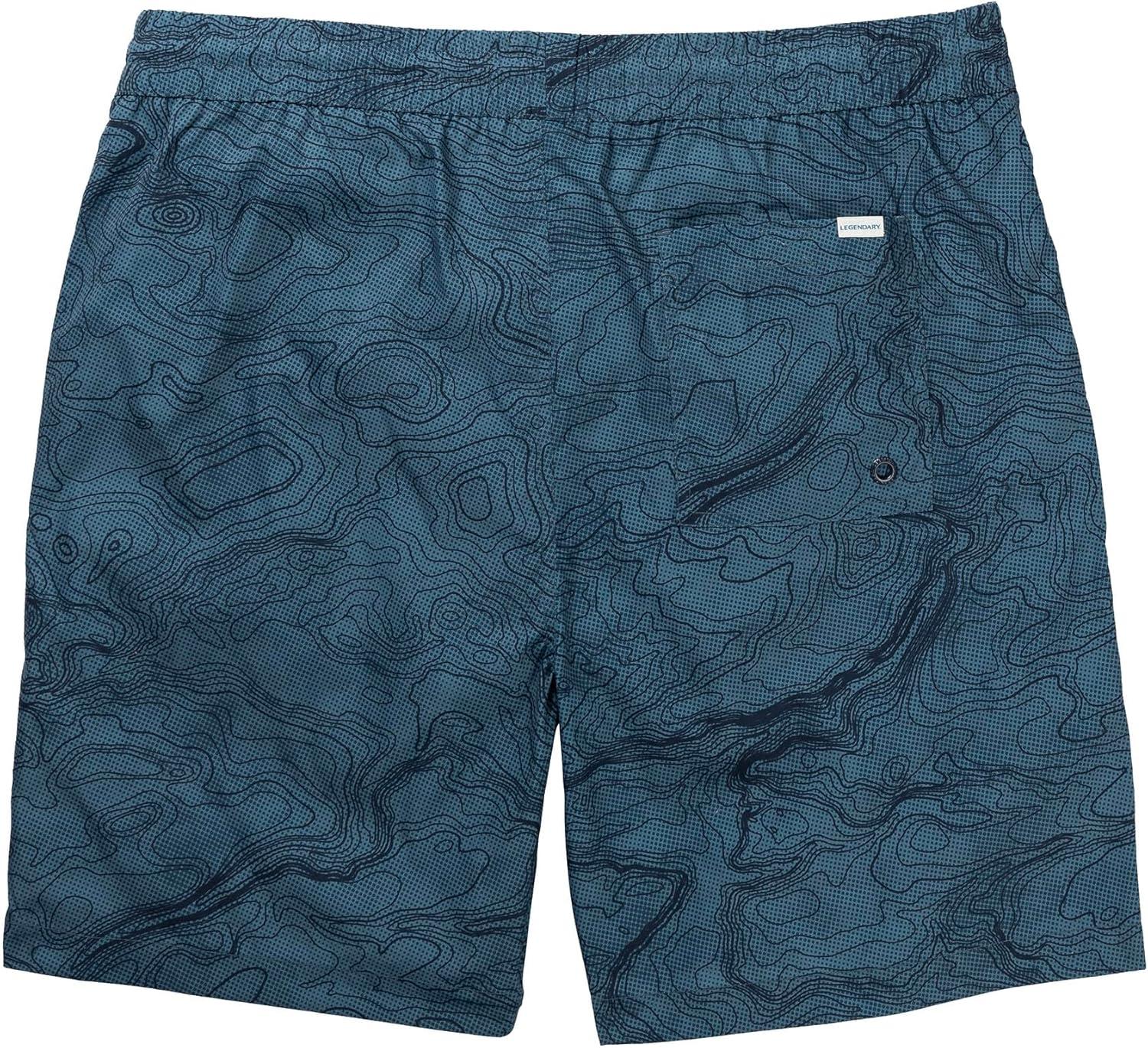 imageLegendary Whitetails Mens Quick Dry Topographical Print 7 Inch Inseam Swim TrunksAegean Trail