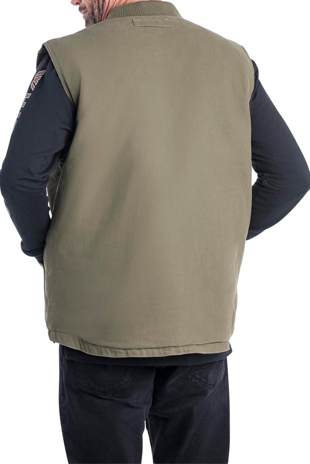 imageLegendary Whitetails Mens Quilted Canvas Vest Zip Up Heavy Duty WaterRepellent FinishArmy