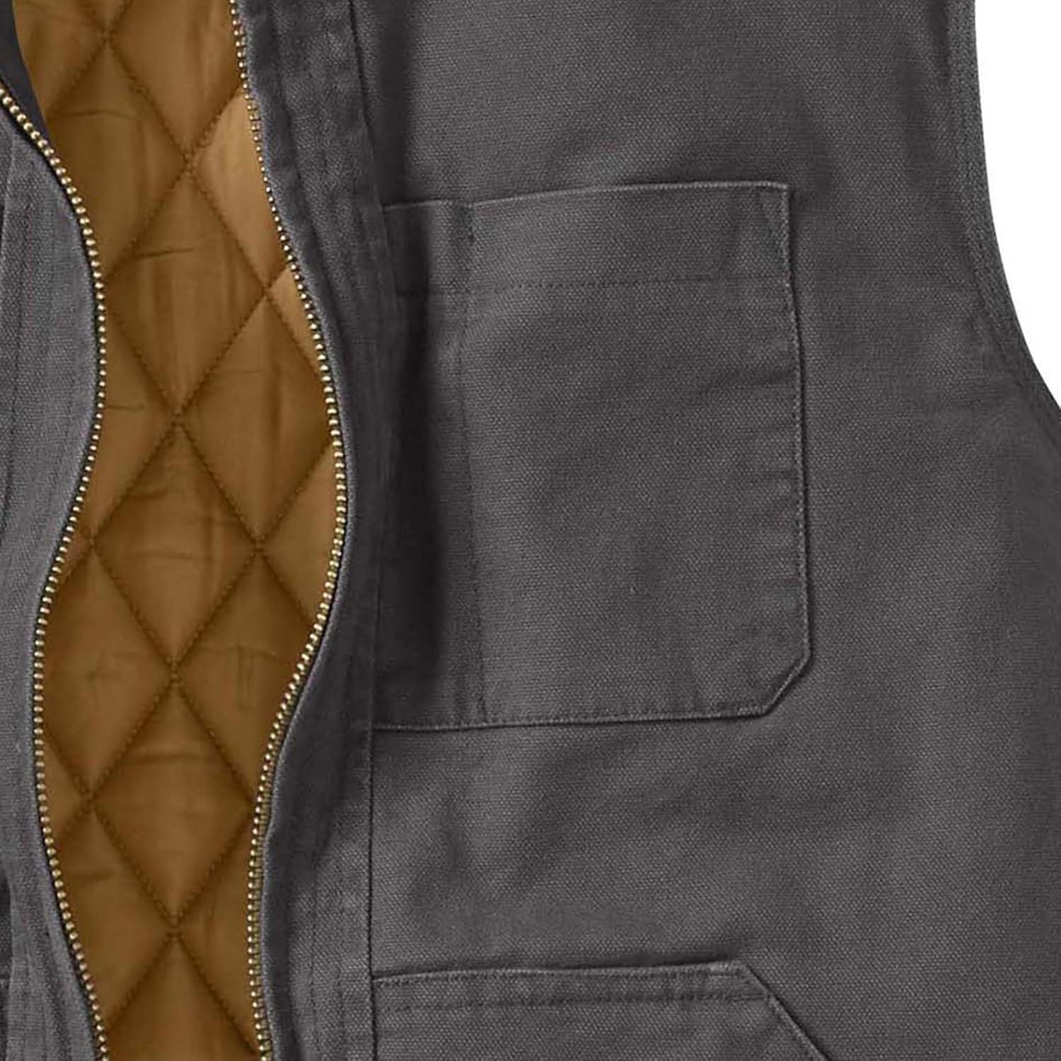 imageLegendary Whitetails Mens Quilted Canvas Vest Zip Up Heavy Duty WaterRepellent FinishCharcoal