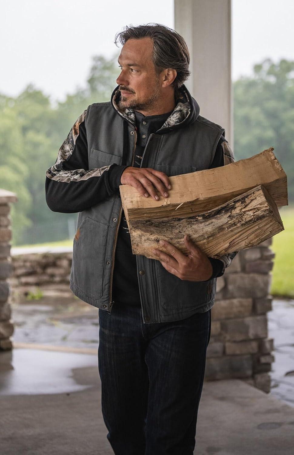 imageLegendary Whitetails Mens Quilted Canvas Vest Zip Up Heavy Duty WaterRepellent FinishCharcoal