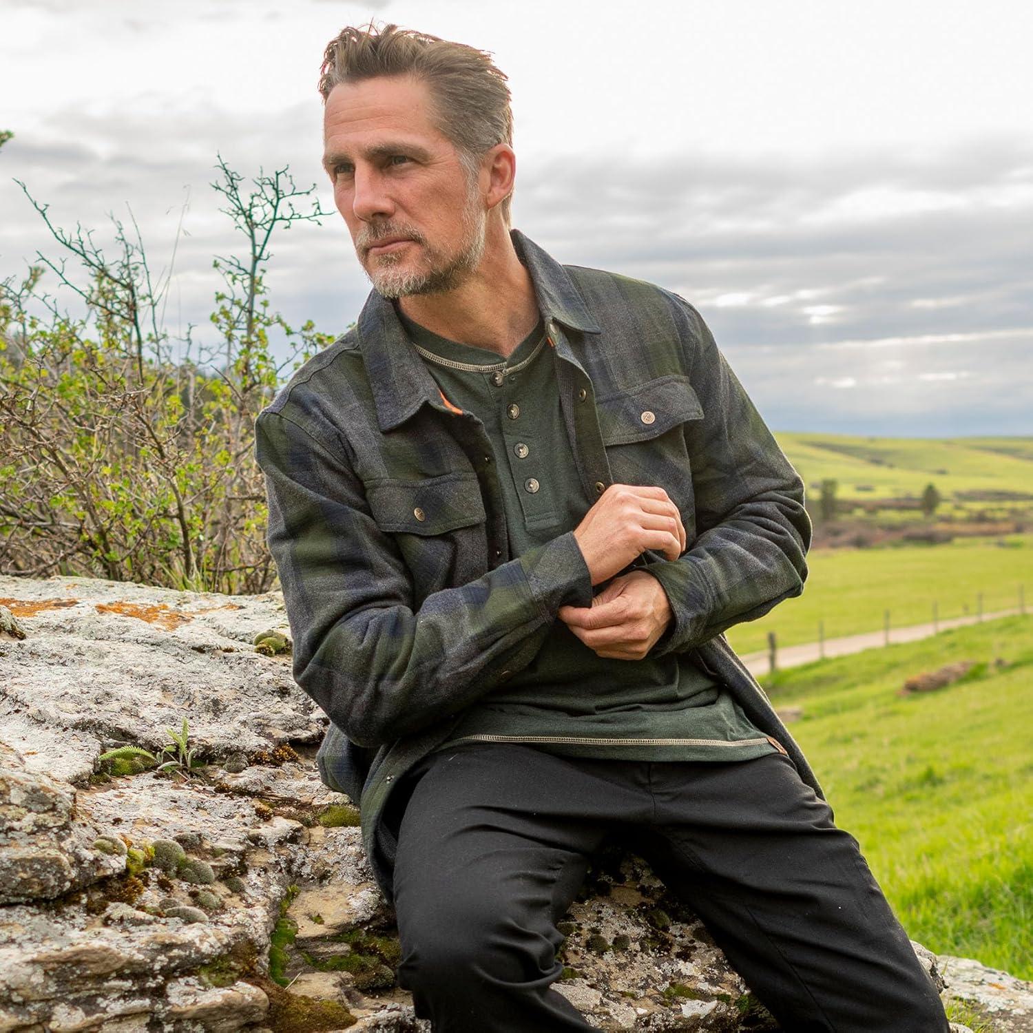 imageLegendary Whitetails Mens Thermal Lined Shirt Jacket Plaid Flannel Polyfill InsulatedBalsam Shadow Plaid